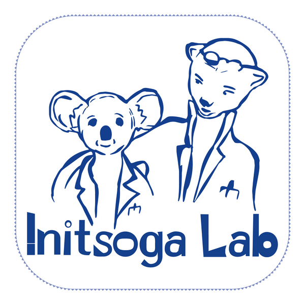 Initsoga Lab Logo: Koala with Bear wearing working coats.